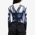 Y/Project Women's Bondage Print Long Sleeve Fitted Top in Blue/Black