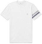 Brunello Cucinelli - Striped Mélange Cotton-Jersey T-Shirt - Men - White