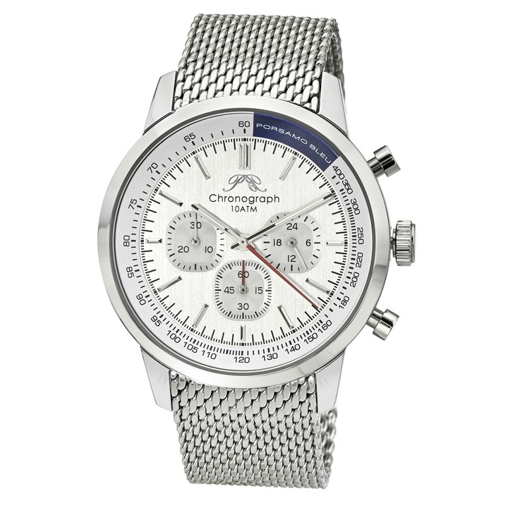 Photo: Porsamo Bleu Simon Chronograph Quartz Silver Dial Mens Watch 1321ASIS