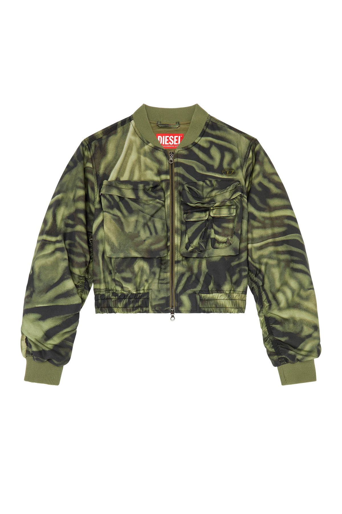 Diesel Cargo bomber in zebra-camo twill - Jackets Womens in 