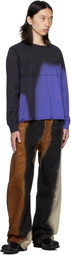 Eckhaus Latta Black & Blue Lapped Long Sleeve T-shirt