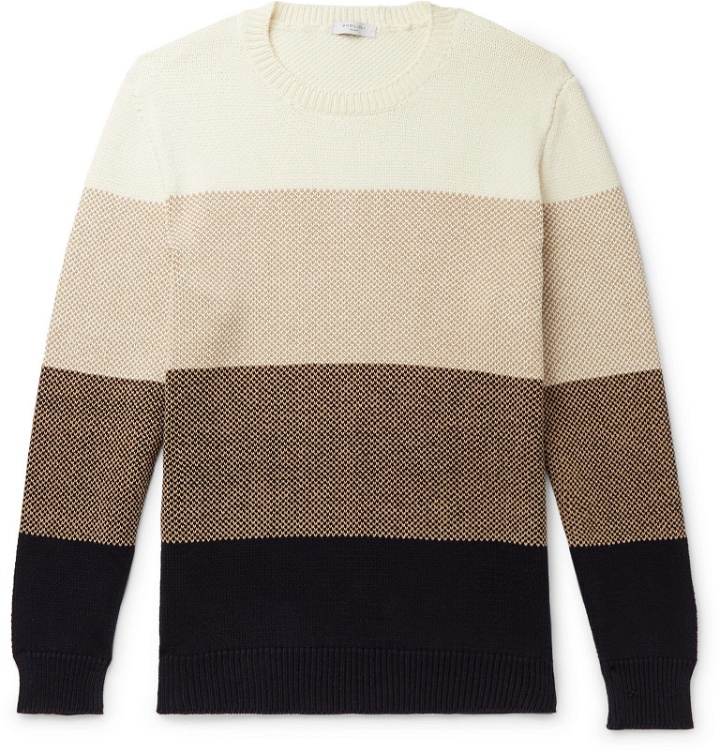Photo: Boglioli - Striped Cotton Sweater - Neutrals