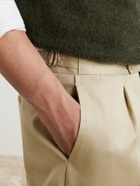 De Petrillo - Straight-Leg Cotton-Blend Twill Trousers - Neutrals