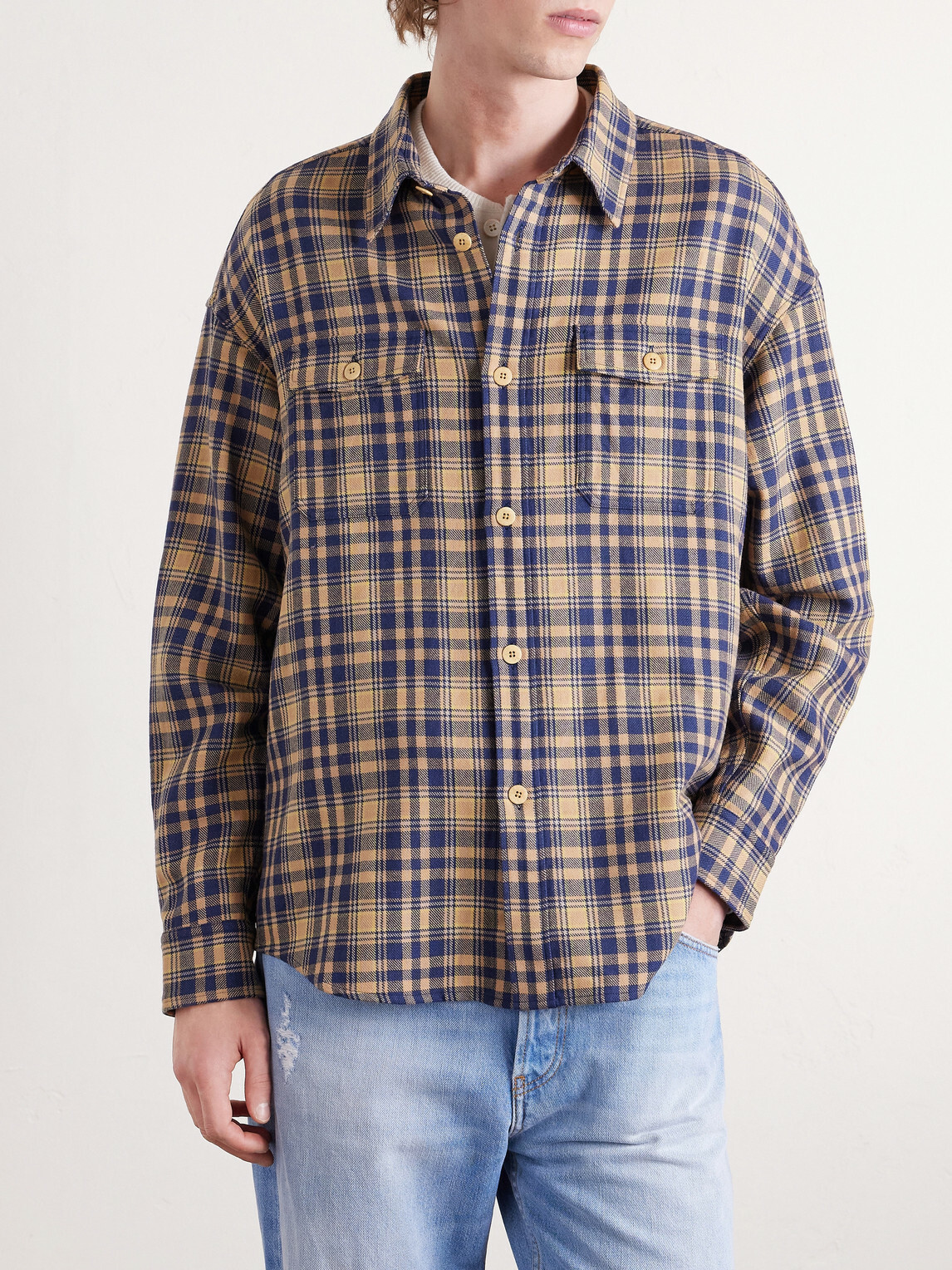 Visvim - Lumber Checked Wool and Linen-Blend Twill Shirt - Brown