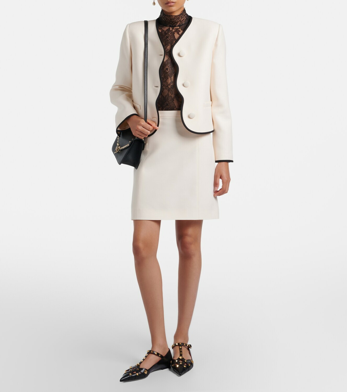 Valentino Crepe Couture VGold miniskirt