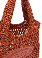 Tods Manici Mini Raffia top Handle bag - Terracotta - One Size