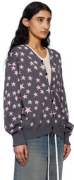 NEEDLES Gray & Pink V-Neck Cardigan