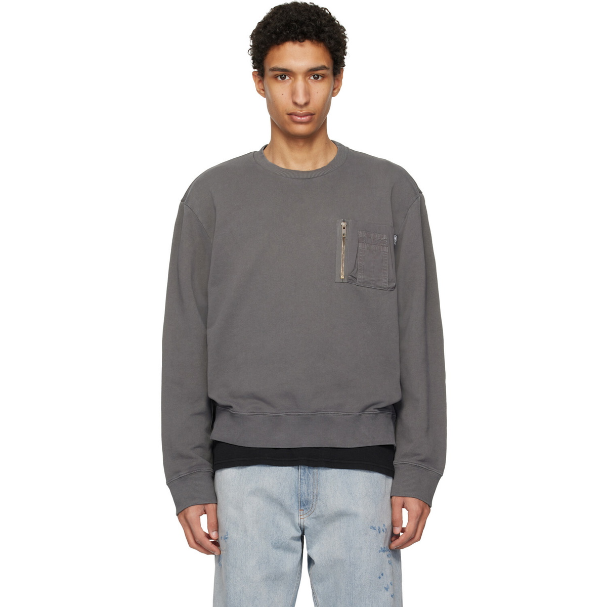 MM6 Maison Margiela Gray Utility Pocket Sweatshirt