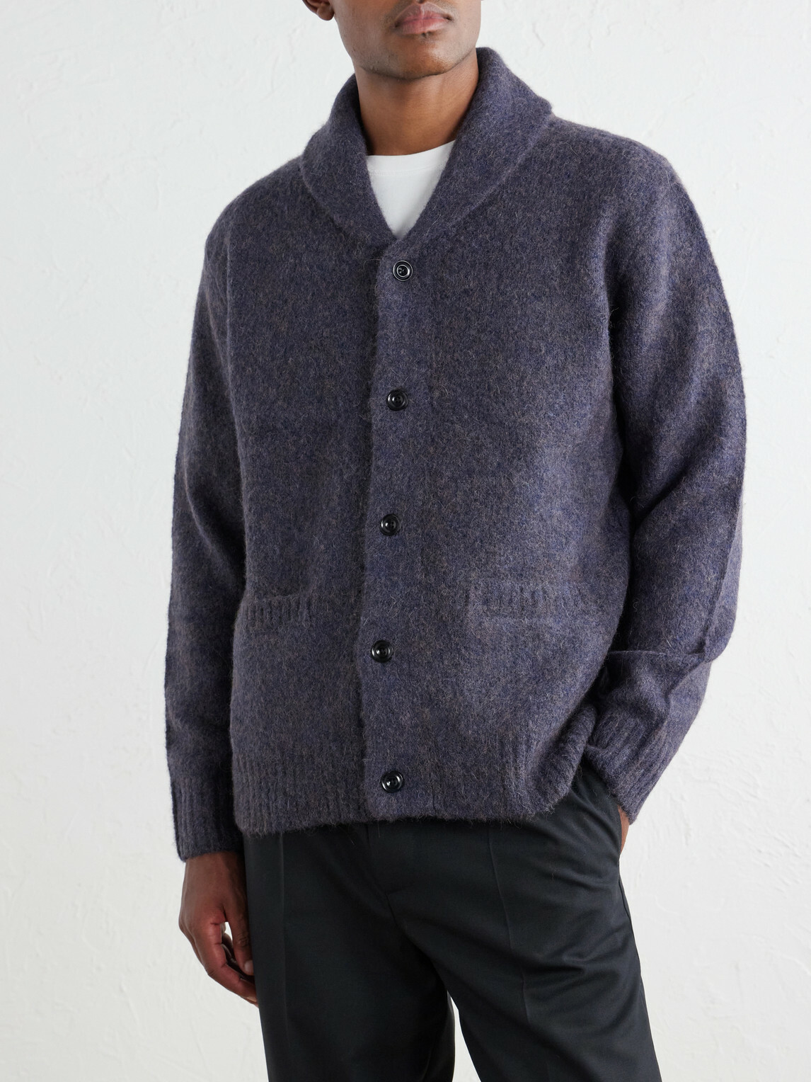 Hartford - Alpaca, Yak, and Wool-Blend Cardigan - Blue