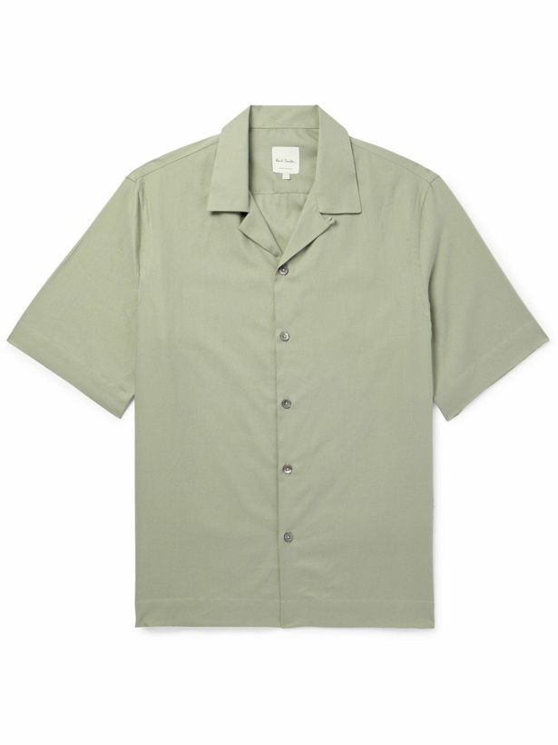 Photo: Paul Smith - Camp-Collar Cotton-Twill Shirt - Green