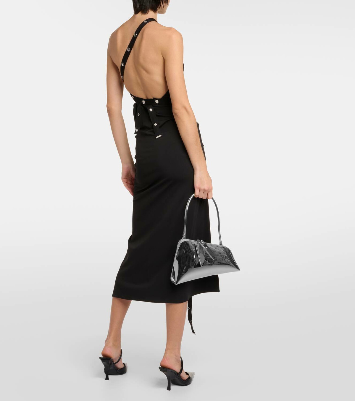 The Attico Embellished jersey midi dress The Attico