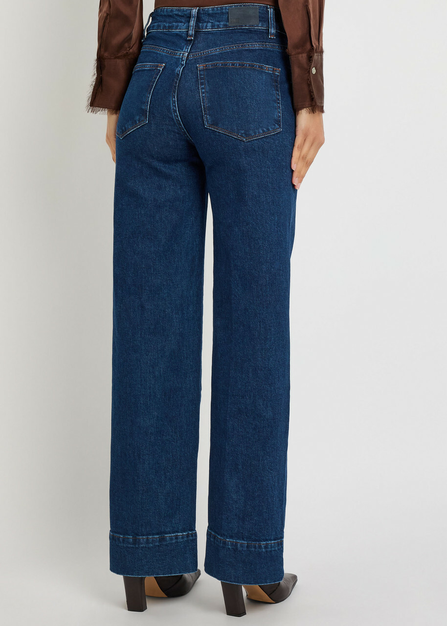 Paige Sasha Wide-leg Jeans Dark Blue