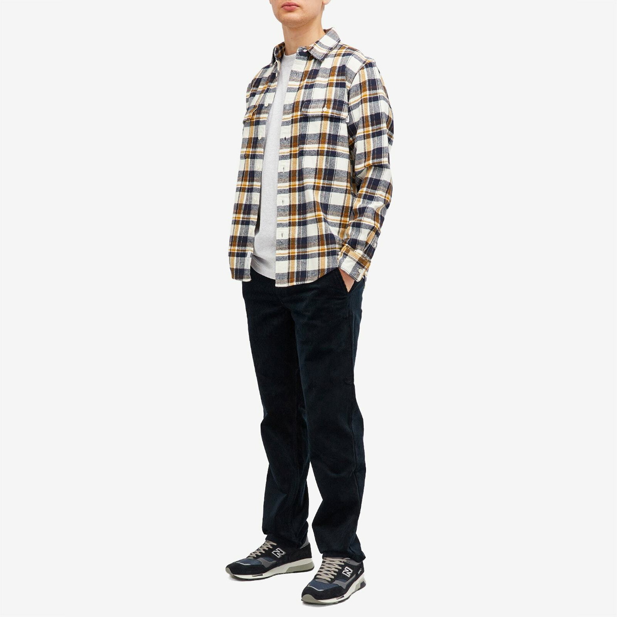 Adsum Men's Classic Plaid Work Shirt in Beige