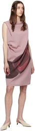 ISSEY MIYAKE Purple Graphic Midi Dress