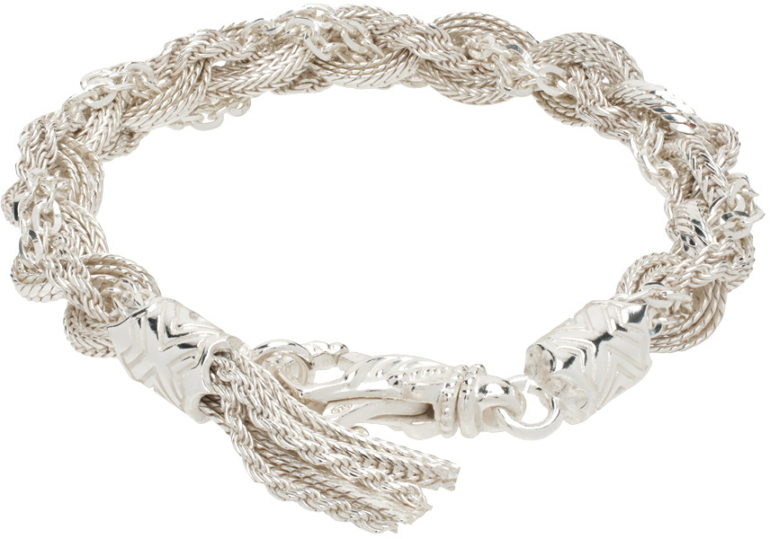 Emanuele Bicocchi Silver Ice Round Braid Bracelet Emanuele