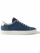 Common Projects - Retro Leather-Trimmed Nubuck Sneakers - Blue