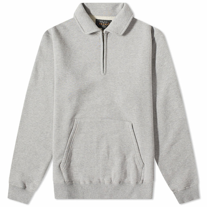 Photo: Beams Plus Men's Half Zip Crew Sweat in Grey