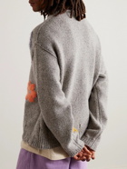 Acne Studios - Distressed Intarsia Wool-Blend Sweater - Gray