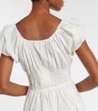 Dôen Quinn smocked cotton poplin midi dress