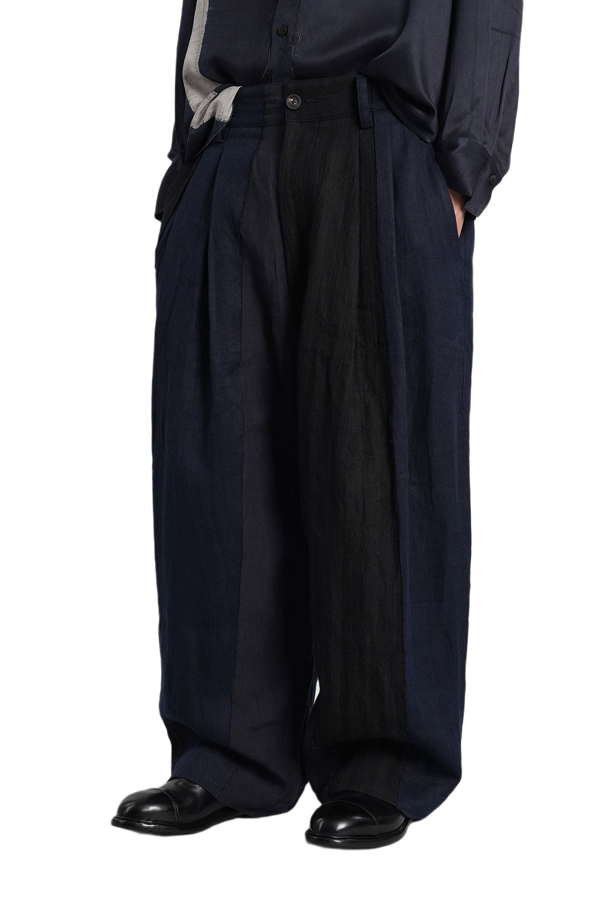 Ziggy Chen Pants In Blue Linen