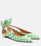 Aquazzura Bow Tie bow-detail checked ballet flats