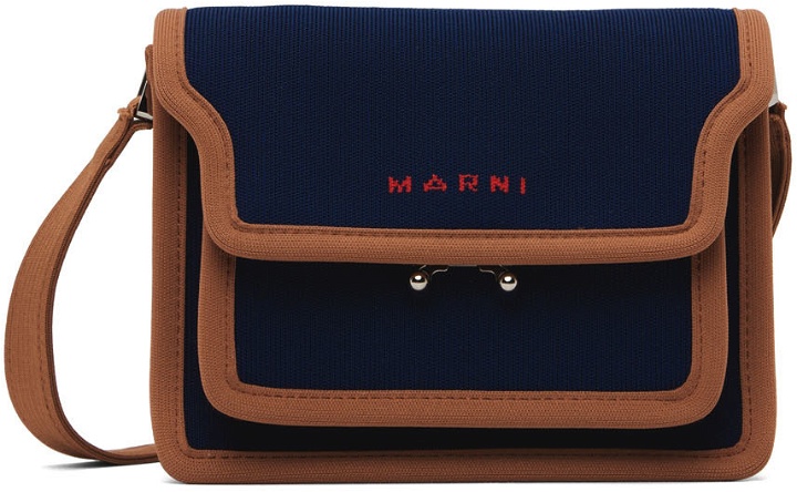Photo: Marni Navy & Brown Mini Trunk Messenger Bag