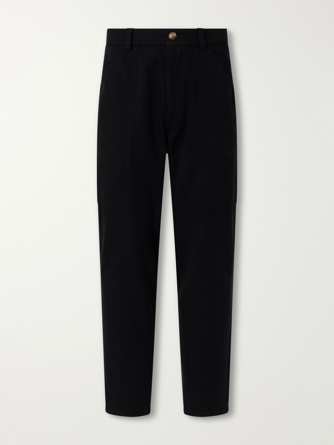 Brunello Cucinelli - Straight-Leg Cotton-Twill Trousers - Black