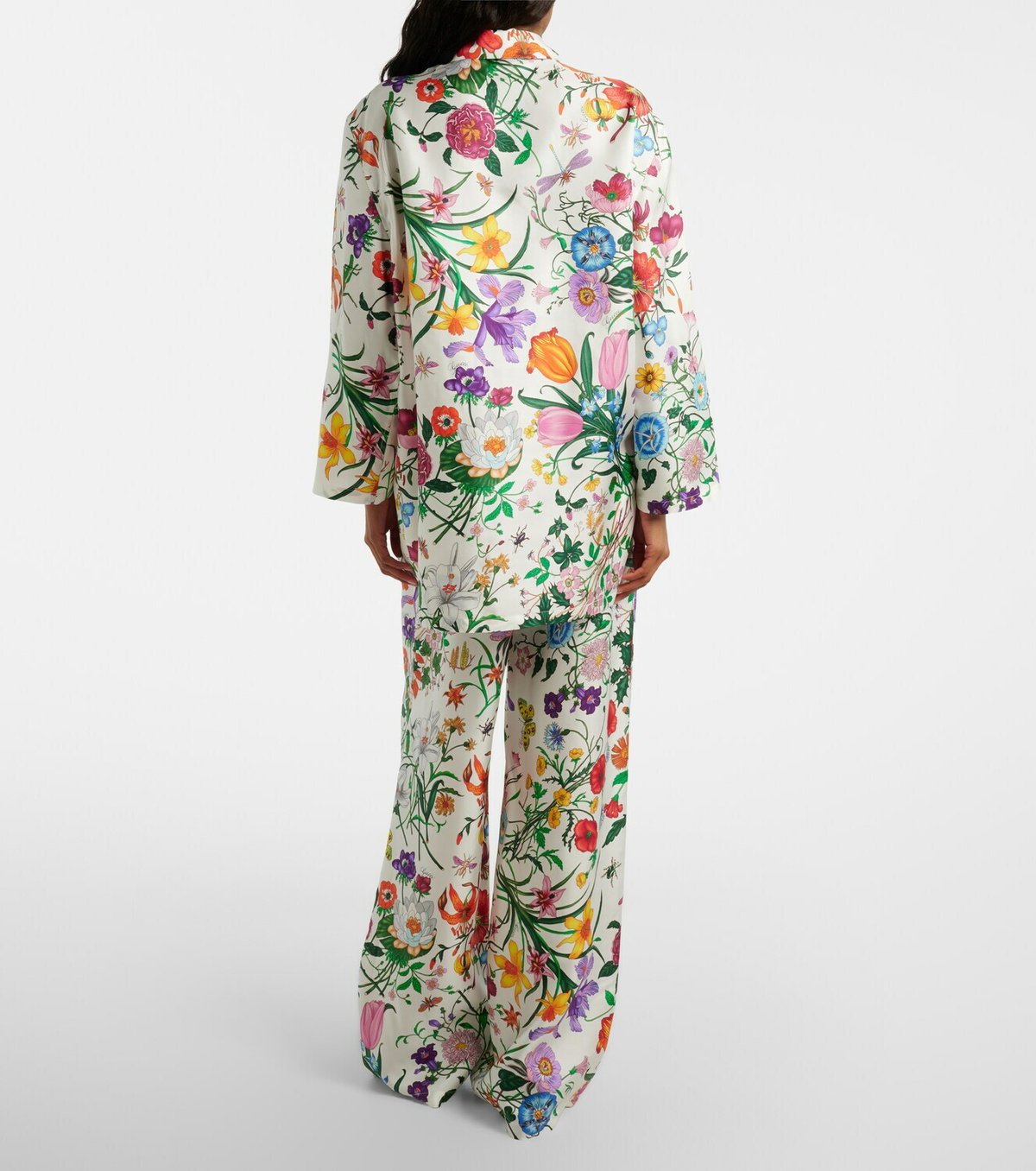 Gucci Gucci Flora silk twill palazzo pants