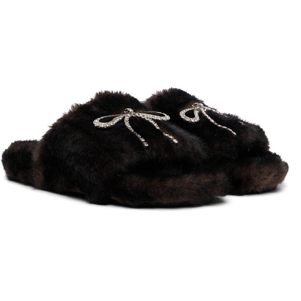 Balenciaga Brown Furry Slides