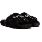Balenciaga Brown Furry Slides