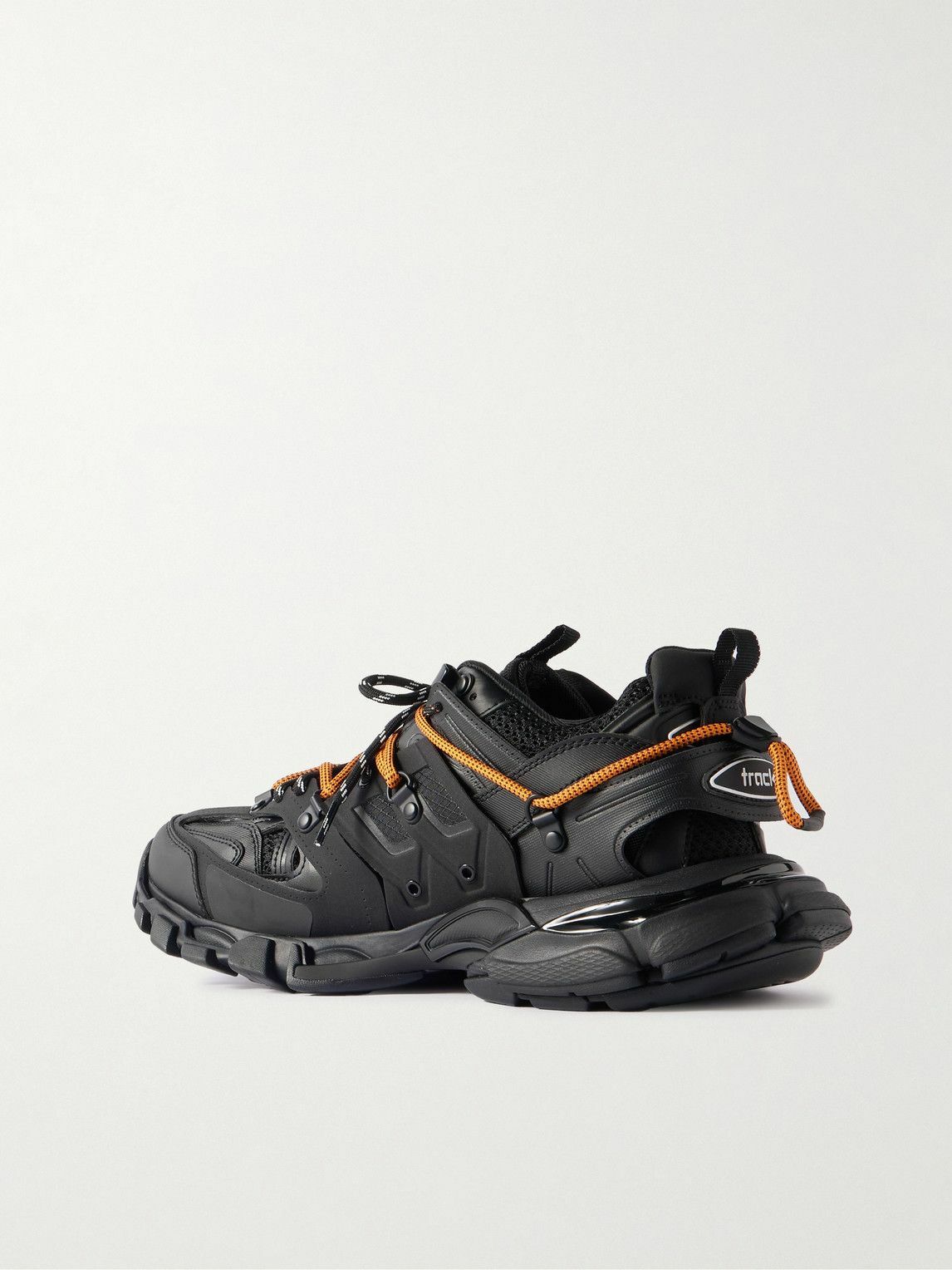 Balenciaga - Track Trail Logo-Print TPU and Shell Sneakers - Black