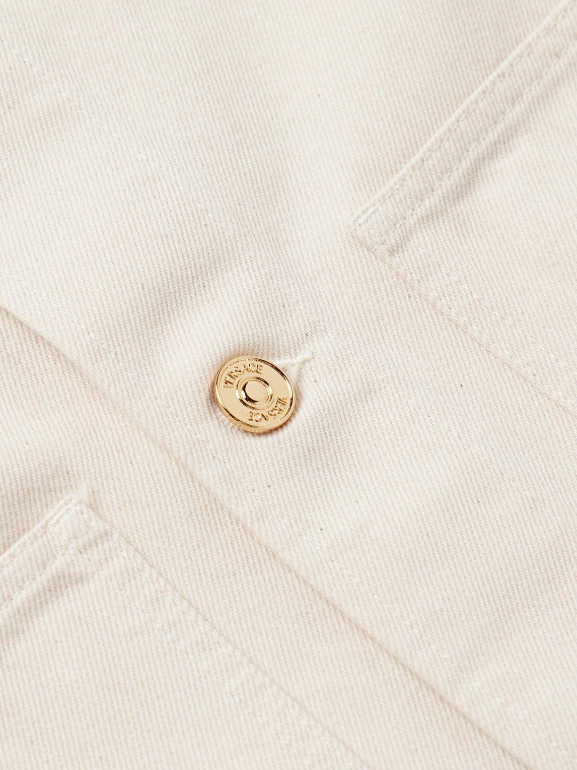 Versace - Embellished Denim Jacket - Neutrals