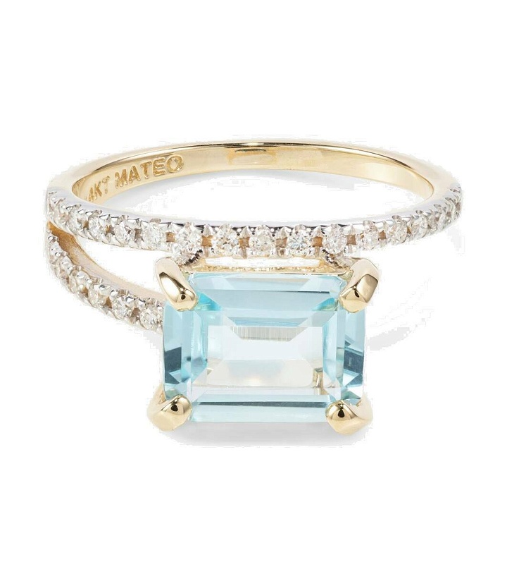 Photo: Mateo Point of Focus 14kt gold ring with diamonds and topaz