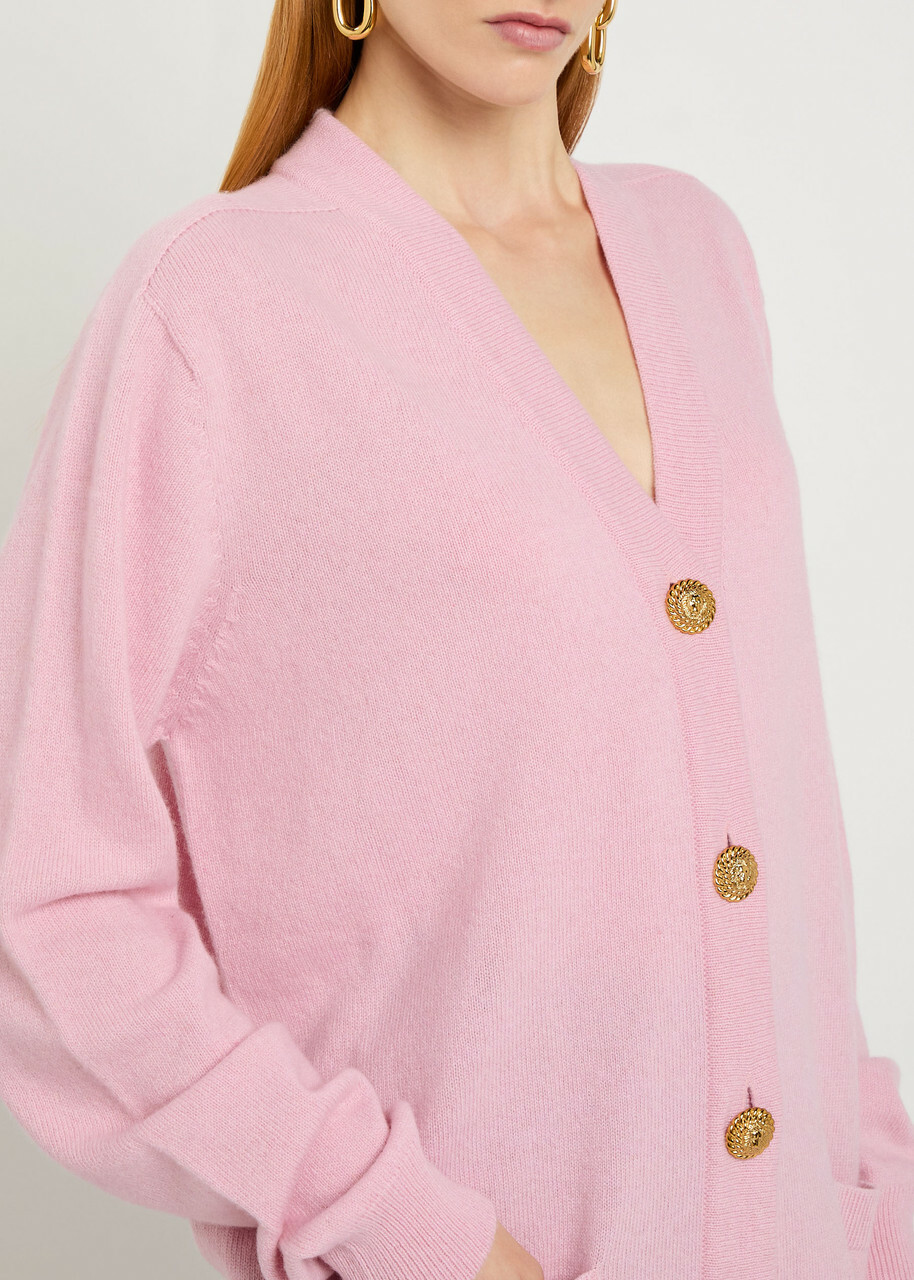 Balmain Wool and Cashmere-blend Cardigan Rose