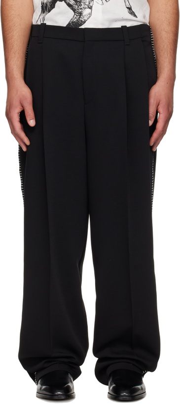 Photo: Hugo Black Pleat-Front Whipstitch Detail Trousers.