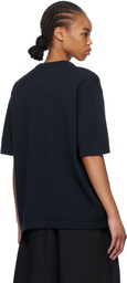Cordera Navy Merino Wool Beaded T-shirt