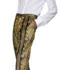 Dolce and Gabbana Black and Gold Jacquard Trousers