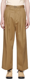 JW Anderson Tan Front Pleat Wide Leg Trousers