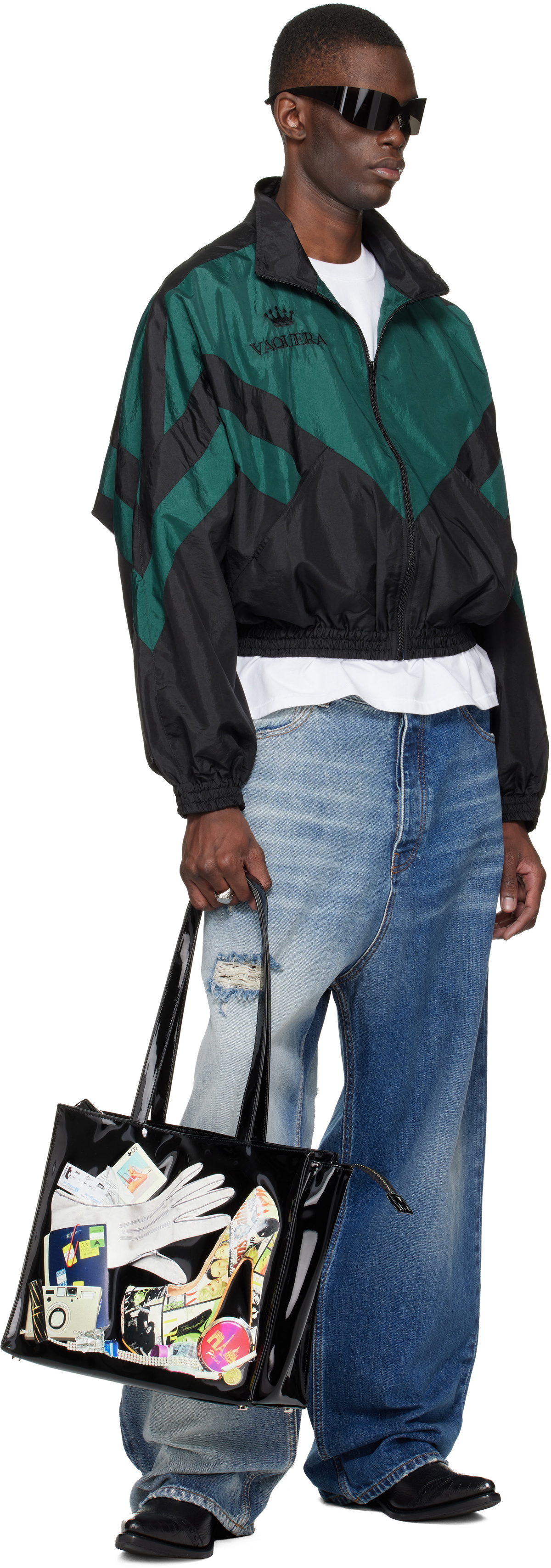 VAQUERA Black & Green Windbreaker Jacket