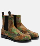 JW Anderson Camouflage embellished suede Chelsea boots
