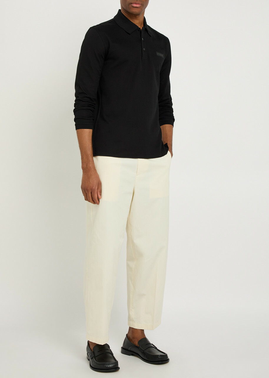 Givenchy Logo-appliquéd Piqué Cotton Polo Shirt Black