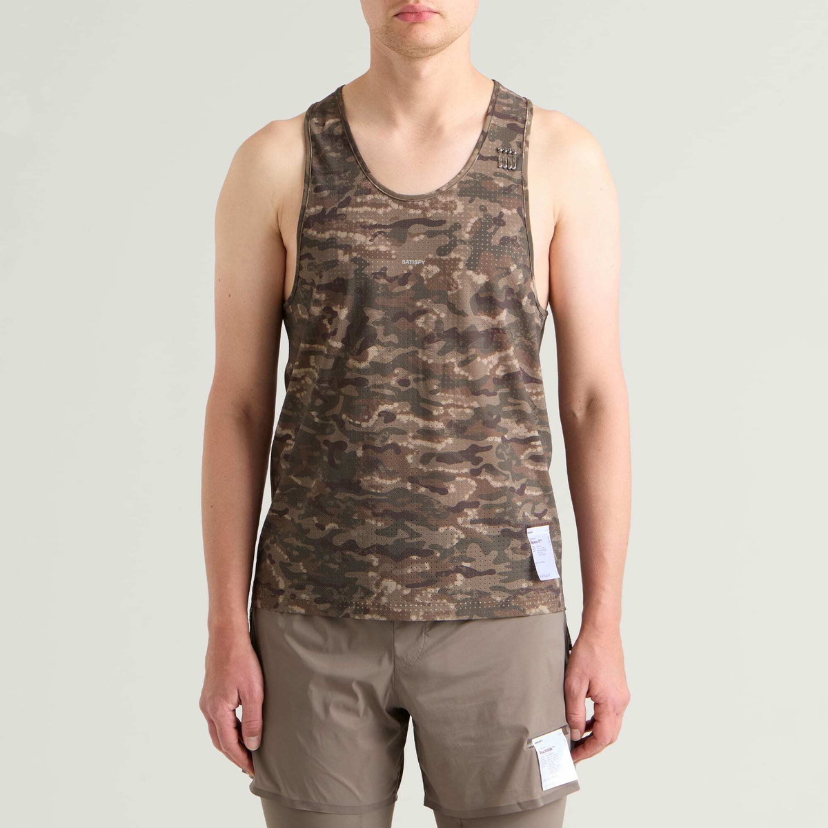 Satisfy Men's Space-O Singlet in Camo Overland Trek