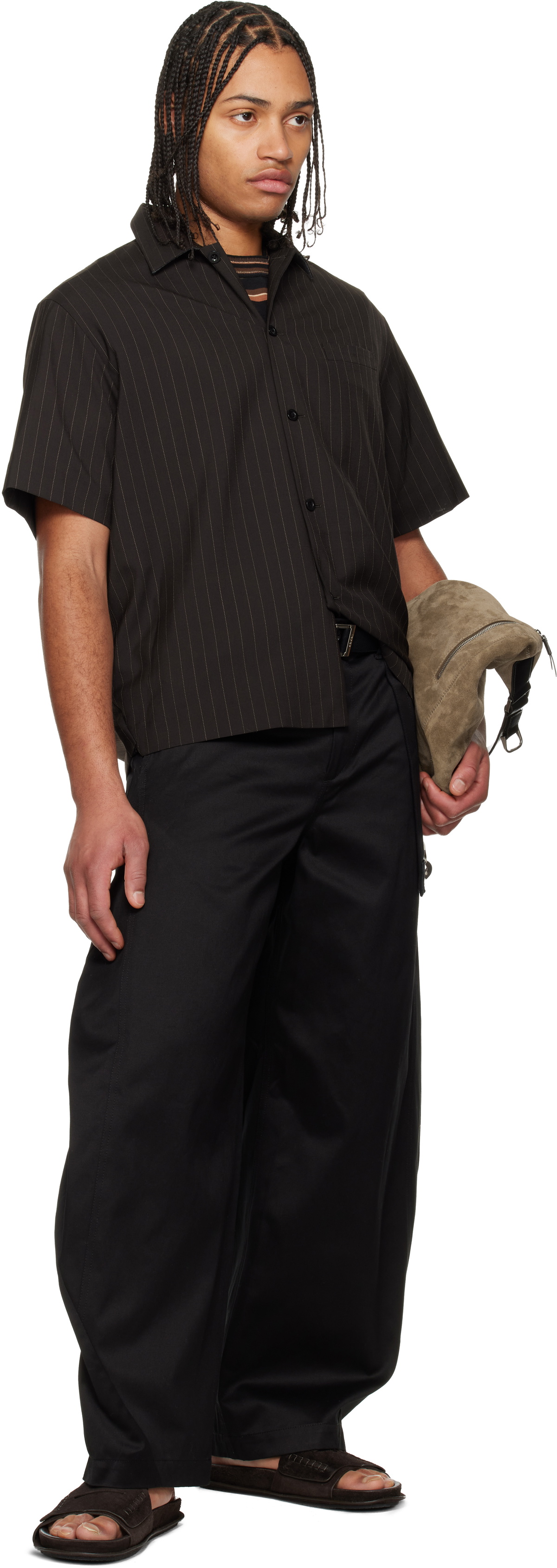 sacai Black Cotton Chino Trousers Sacai