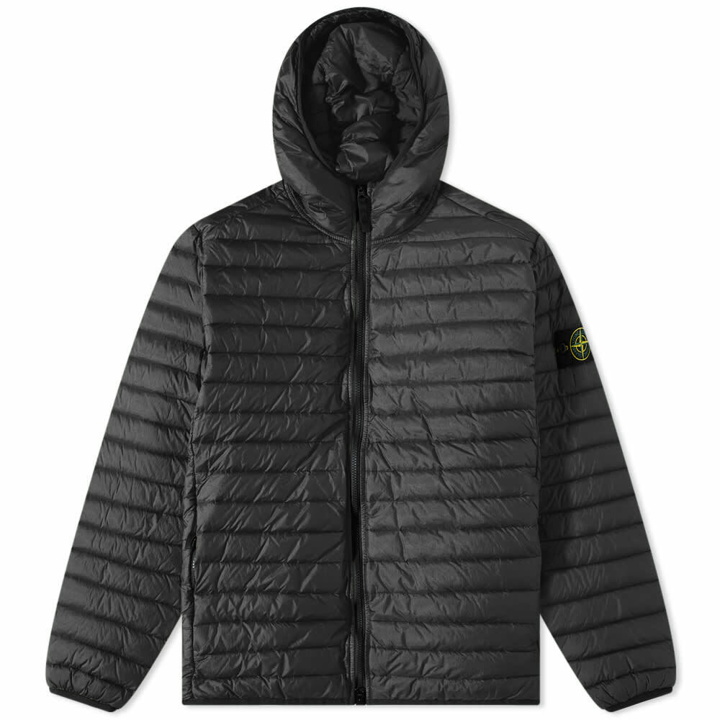 Photo: Stone Island Men's Lightweight Hooded Down Jacket in Black