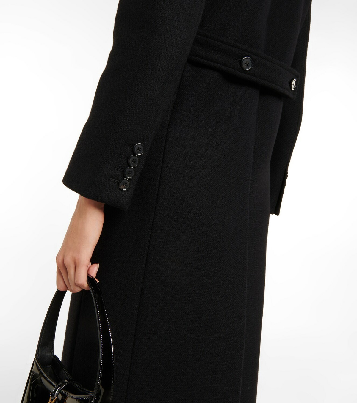 Saint Laurent Men Wool Gabardine High-Waisted Carrot Trousers