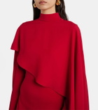 Taller Marmo Carrington caped crêpe cady gown