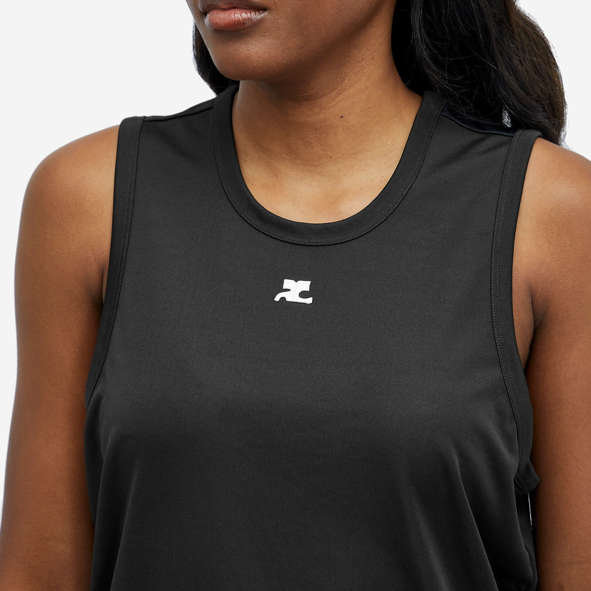 Courrèges Women's Sports Light Lycra Tank Top in Black