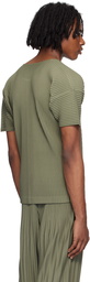 HOMME PLISSÉ ISSEY MIYAKE Green Color Pleats T-Shirt