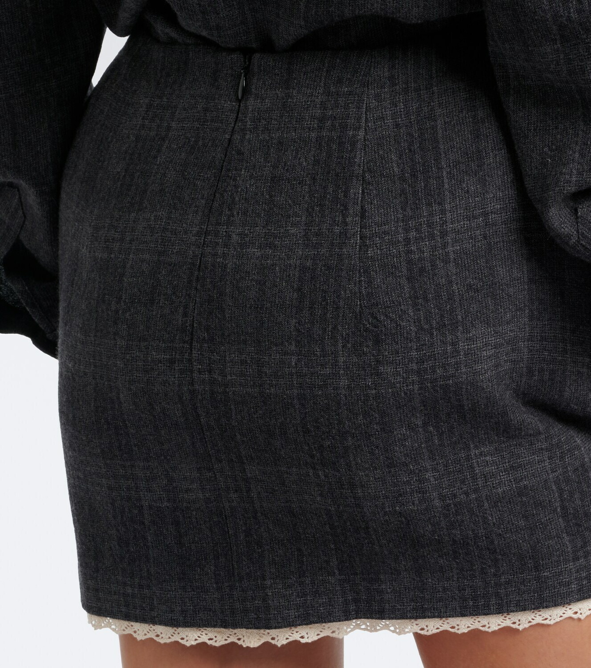 Magda Butrym Checked crochet-trimmed virgin wool miniskirt