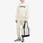 Sporty & Rich Men's Team Logo Sweatshirt in Cream/Navy